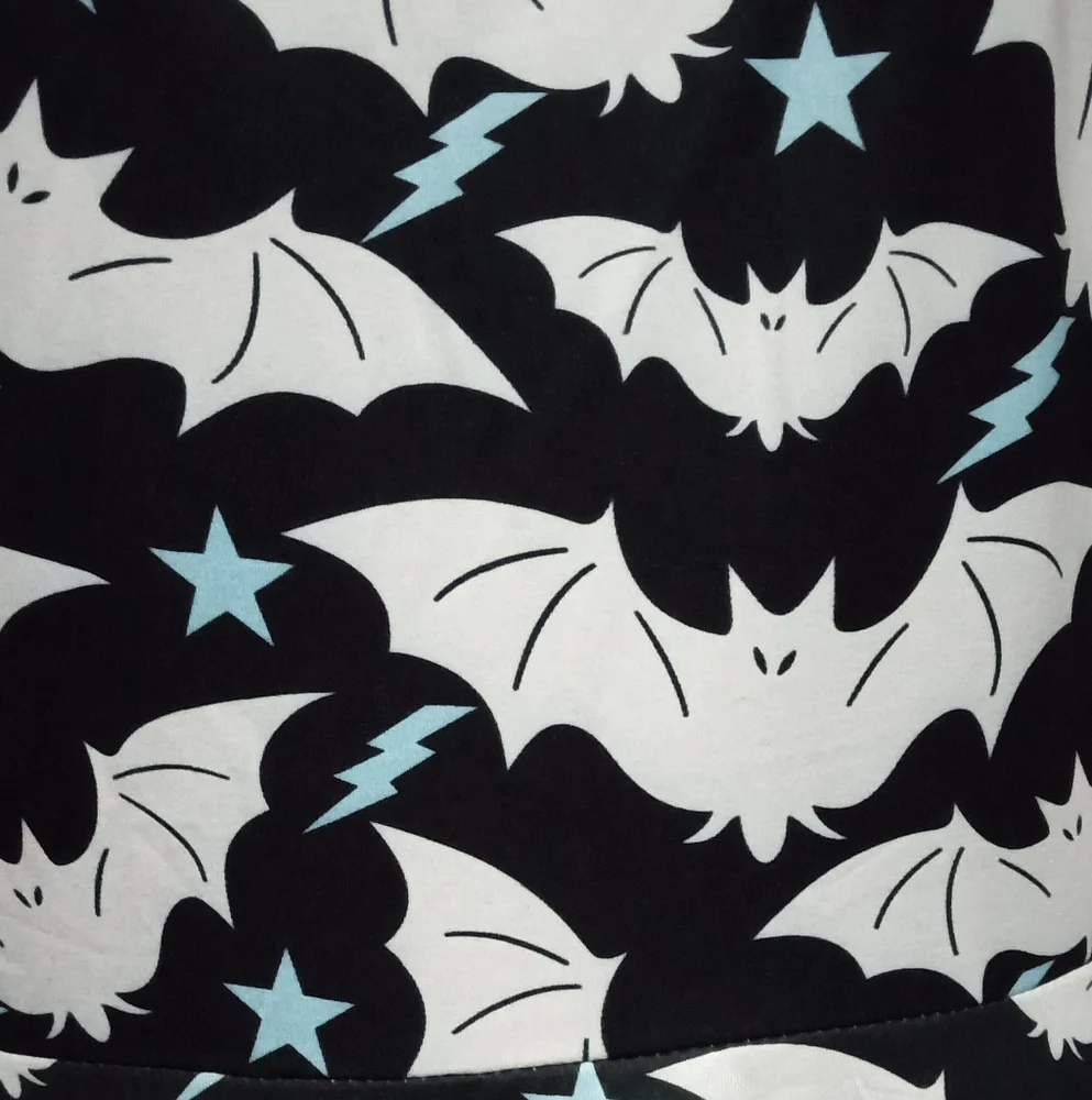 2/$10 Gothic Bats All Over Print Skater Dress Size Large_3